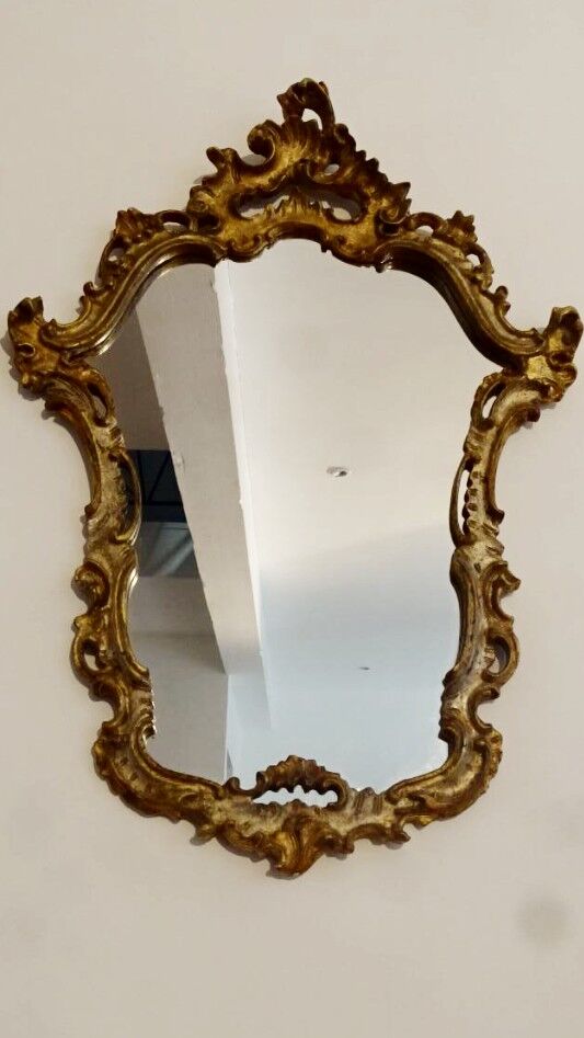 Mirror in wood carved and gilded 65x90cm
