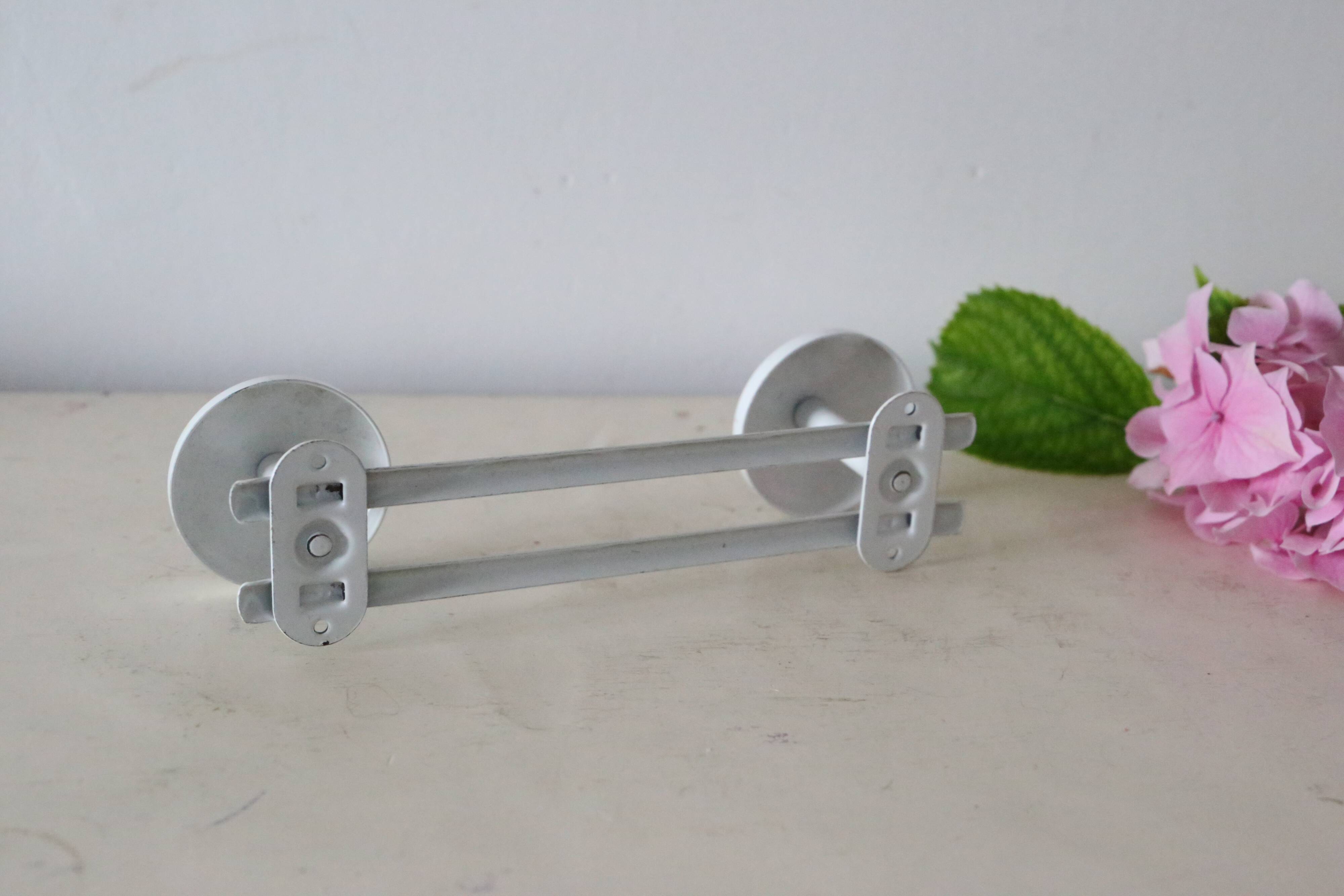 White metal wall coat rack, vintage