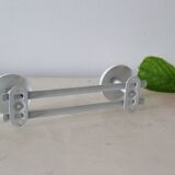 White metal wall coat rack, vintage