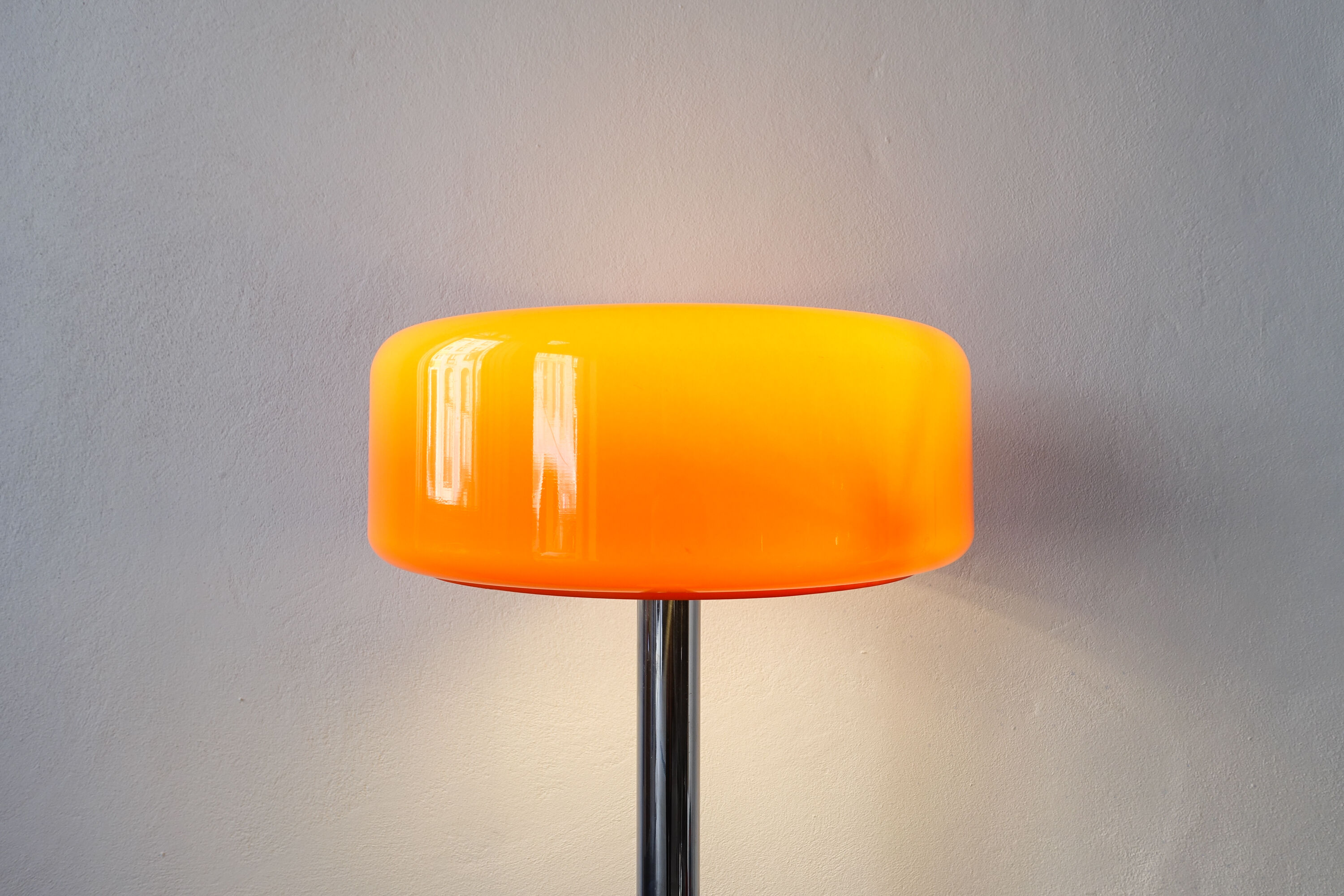 Floor Lamp Chrome and Orange, 1970's