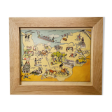 Old poster illustrated map of Normandy 1939 - JP Pinchon