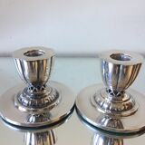 Pair of ART DECO  Silver plated Candleholders