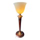 Mazda lamp – mahogany, copper and opaline – 1930s