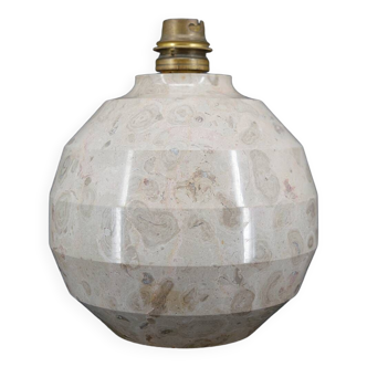 Lampe boule Art Deco moderniste en marbre sculpté, France, Circa 1930