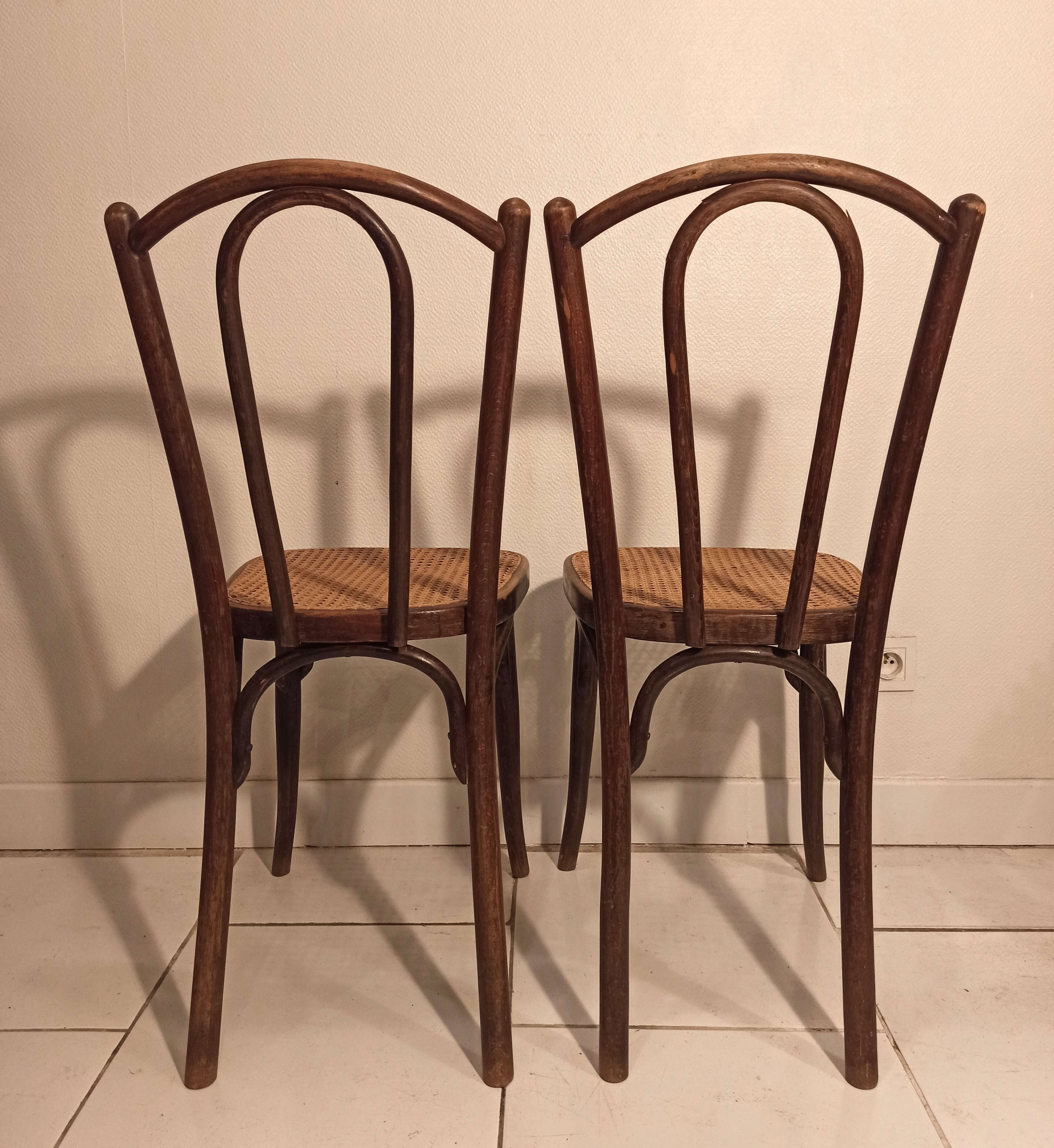Set of 4 chairs bistrot 1900 by J and J Kohn model 462