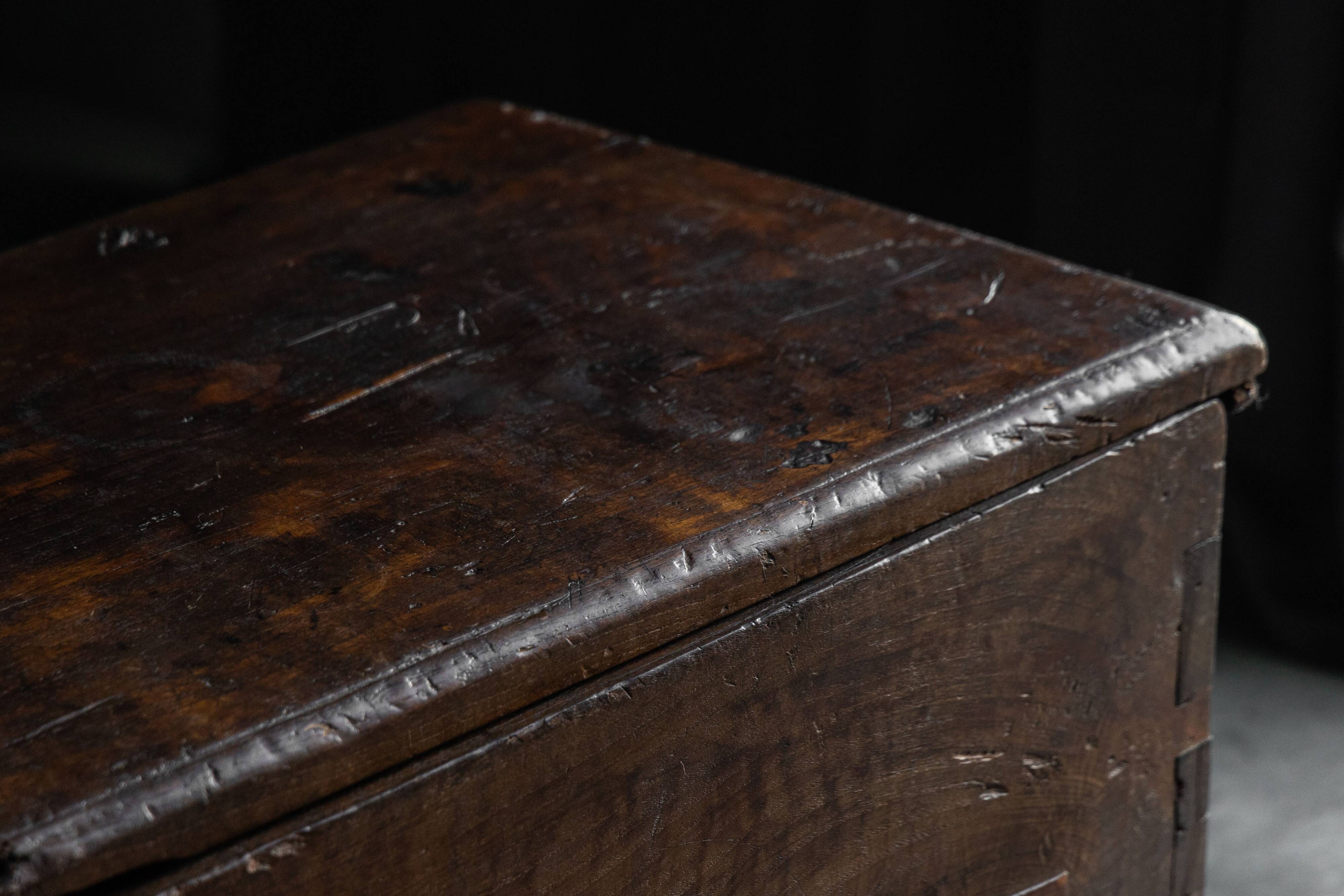 Antique wooden storage chest, France, late 18th century