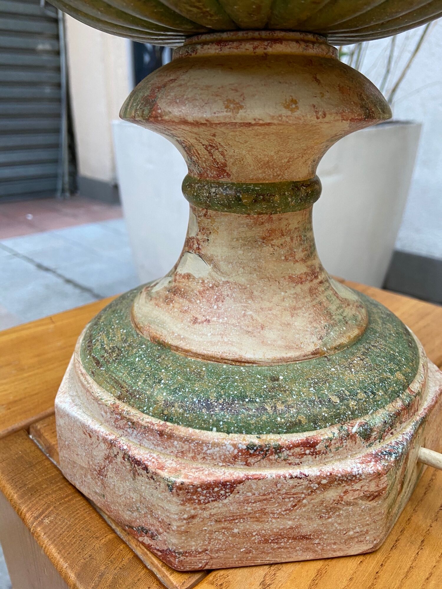 Hand-painted ceramic lamp - 1990