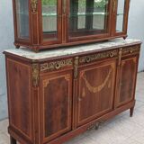 Louis XVI 2-part sideboard in mahogany veneer and precious wood marquetry