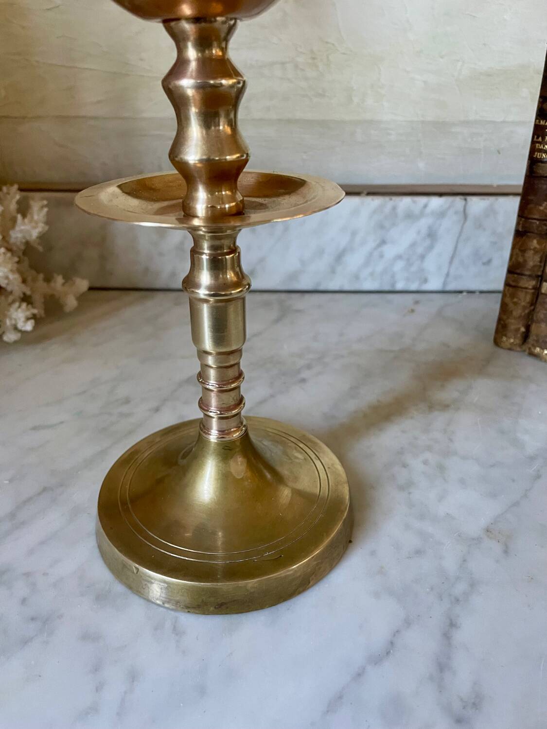 Antique Dutch 5-light brass candlestick
