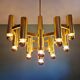 Large brass chandelier, design by Gaetano Sciolari, Boulanger, 1970.