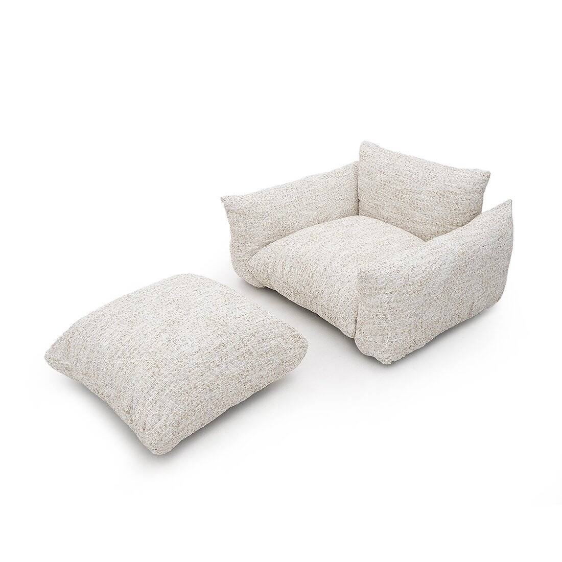 Marenco armchair set with ottoman by Mario Marenco for Arflex, 1970s