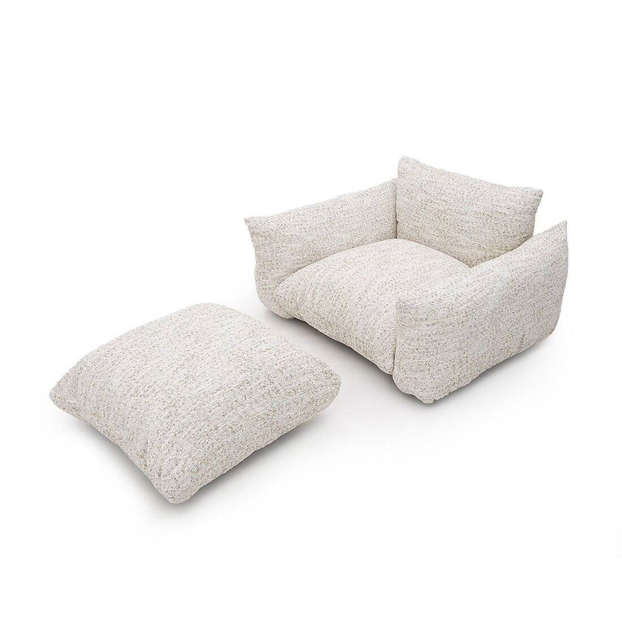 Marenco armchair set with ottoman by Mario Marenco for Arflex, 1970s