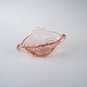 Pink pressed glass bowl, Italian design, 1970s, made in Italy