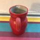 Former pitcher in red sandstone with grey interior - anse decoration vintage kitchen