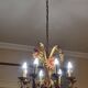 Set of painted metal chandeliers with flower decor