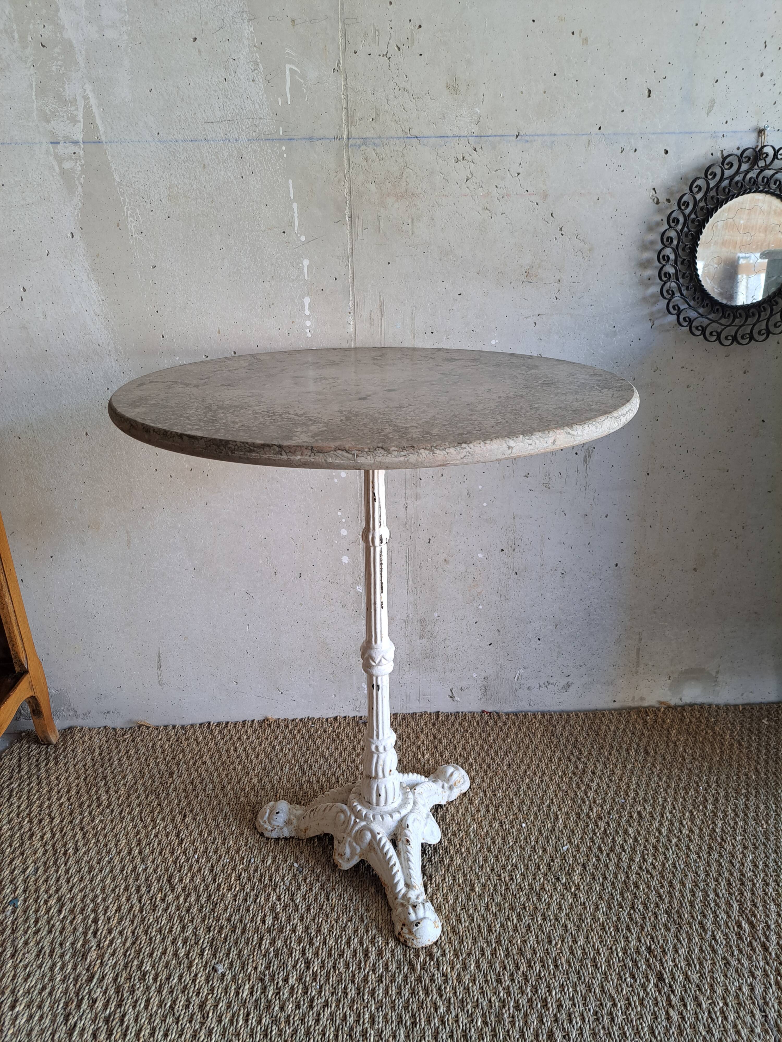 Table bistrot ronde en marbre