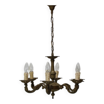 1930s Large Art Deco Chandelier, Czechoslovakia