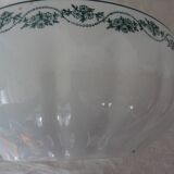 Salad bowl old faience St Amand decoration floral frieze green rinses