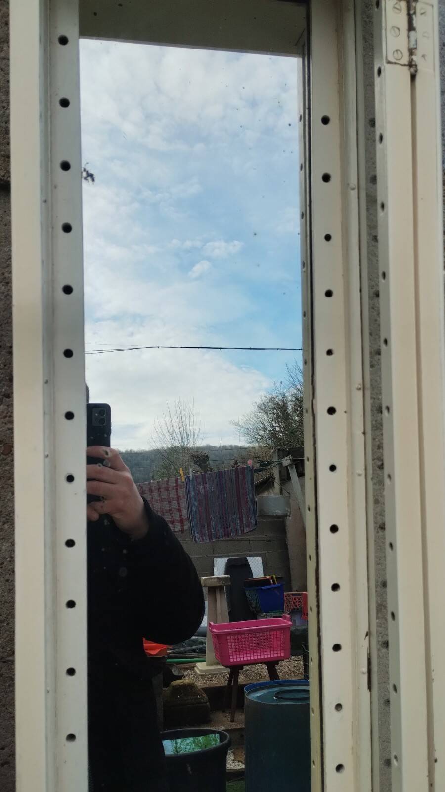 Pair of 2 old small solid wood display cabinets