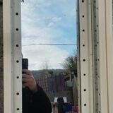 Pair of 2 old small solid wood display cabinets