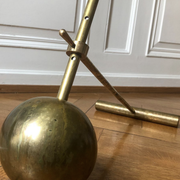 Mid-century italian yellow diabolo floor lamp