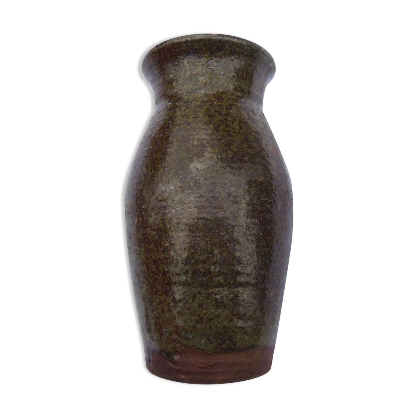 VASE IN SPECKLED AND GLAZED CERAMIC -MONOGRAMMED - TO BE IDENTIFIED