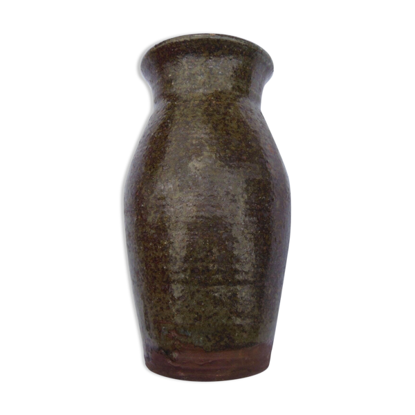 Vase en ceramique mouchetée et vernissée -monogrammé - a identifier — Beyit