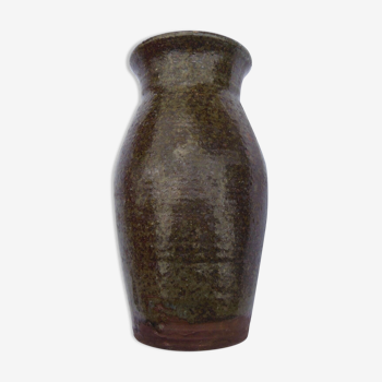 VASE IN SPECKLED AND GLAZED CERAMIC -MONOGRAMMED - TO BE IDENTIFIED