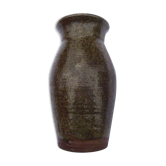 Vase en ceramique mouchetée et vernissée -monogrammé - a identifier