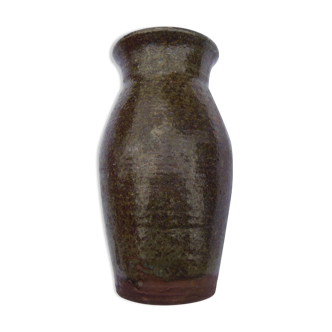 VASE IN SPECKLED AND GLAZED CERAMIC -MONOGRAMMED - TO BE IDENTIFIED