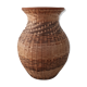 Vintage vase in sandstone and straw wicker