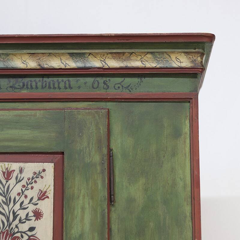 Cabinet de mariée peint d'art populaire, 1868