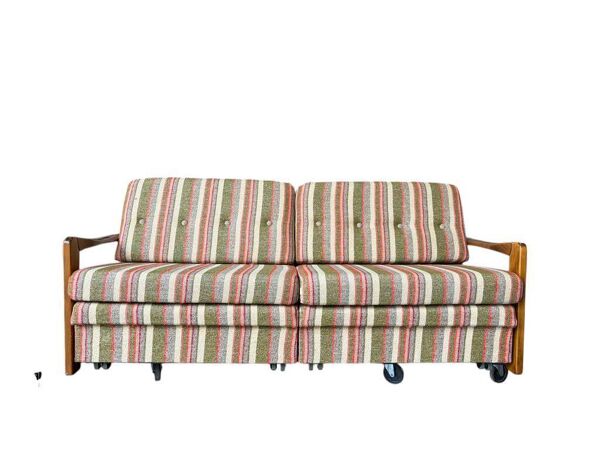 Canapé vintage en bois / canapé-lit / sofa