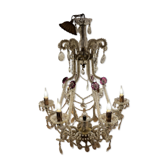Antique crystal chandelier with pendants