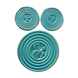Set under flat and bottle bottom in turquoise ceramic