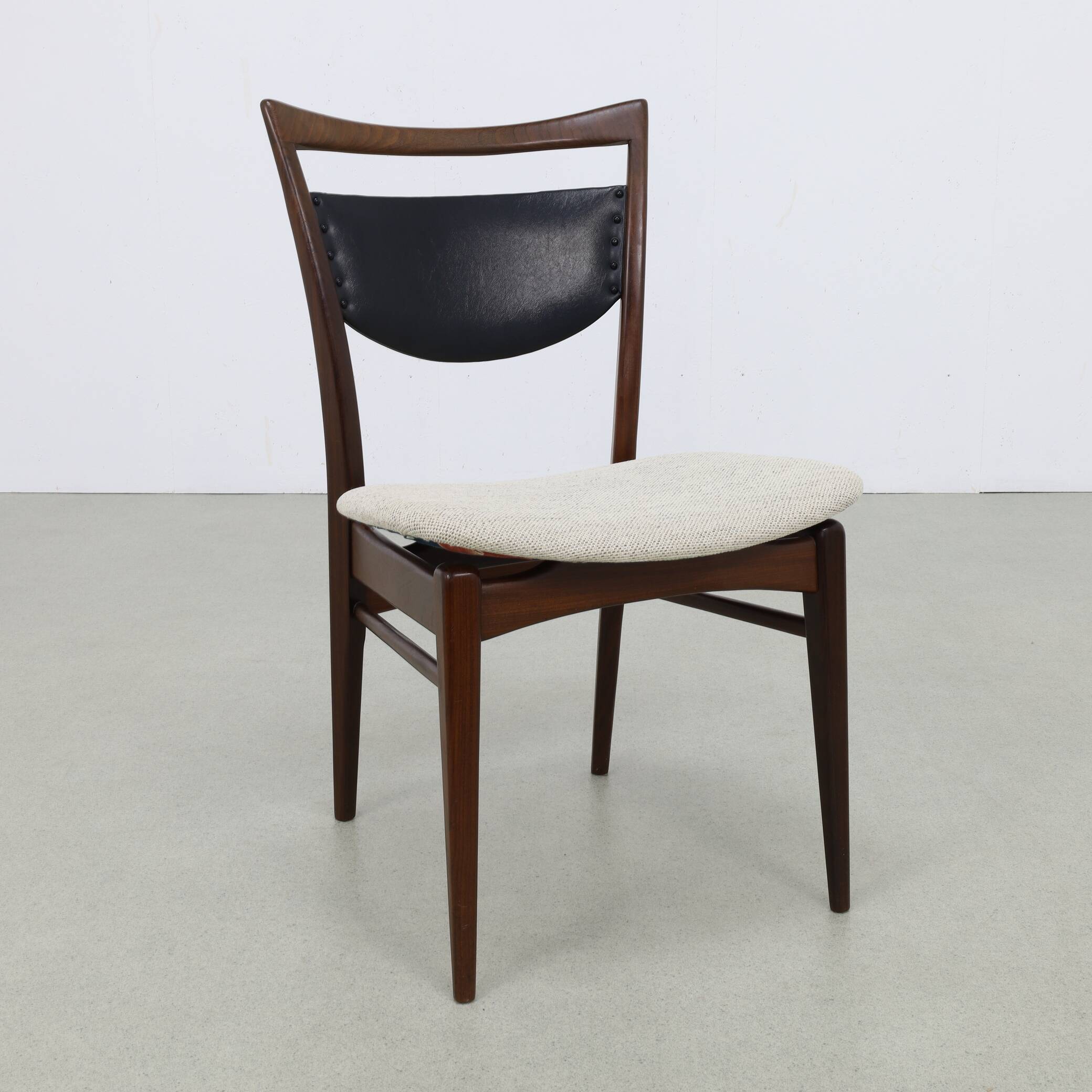 Vintage teak dining chairs by Louis van Teeffelen, 1960s NEW upholstery