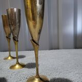 Set of 12 Authentic Antique Vintage Champagne Flutes