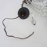 Antique Italian hot air balloon chandelier with glass pendants. Chandelier with pendants.