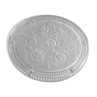 Coaster glass press decorated with roses