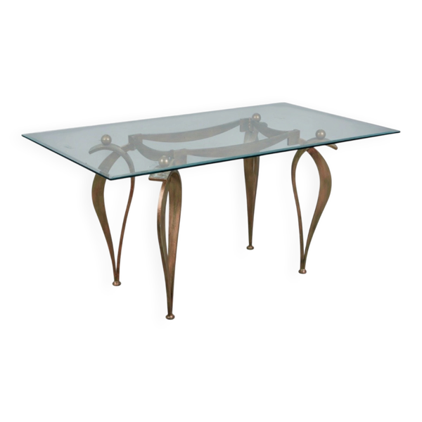 Table de salle à manger en bronze, fin XXème
