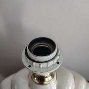Ceramic and gold metal shell lamp base - vintage