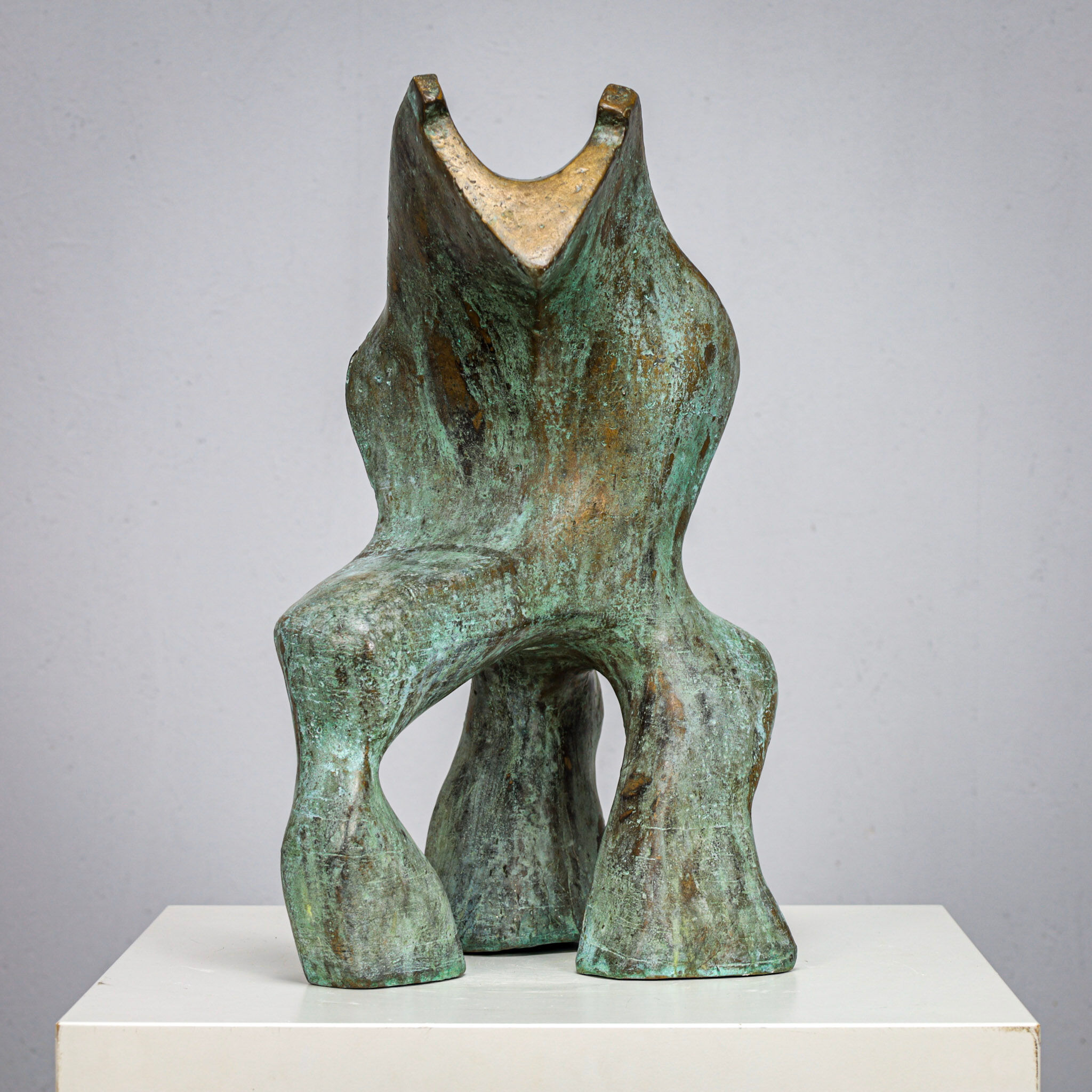 Patinated biomorphic bronze sculpture by Jacob Hordijk, 1990s