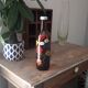 Vintage hand-painted amber glass bottle