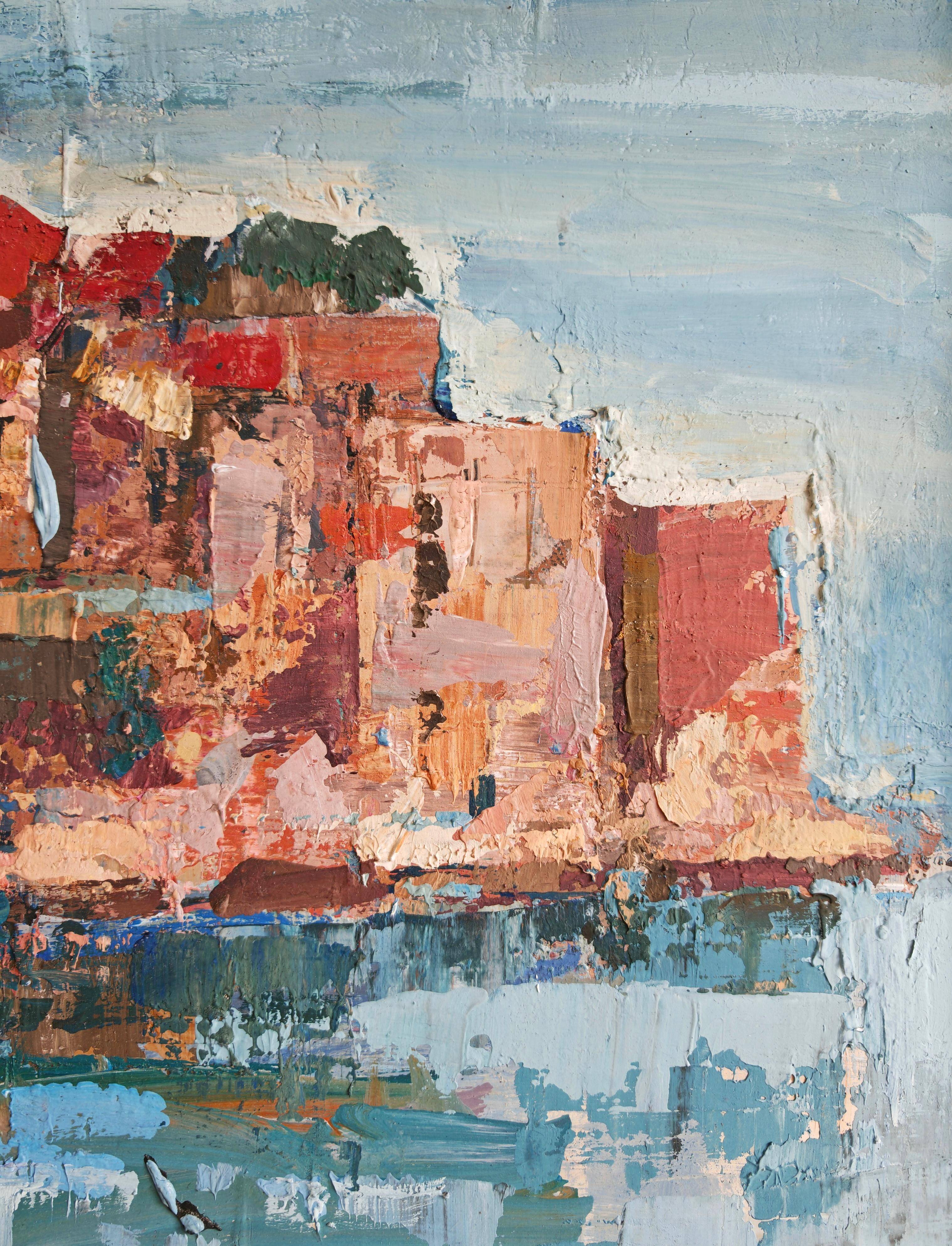 Mid Century painting "Saint Stephen Island" by Predrag Vukicevic