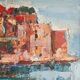 Mid Century painting "Saint Stephen Island" by Predrag Vukicevic