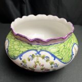 Sèvres, 20th century porcelain tripod planter with floral decoration