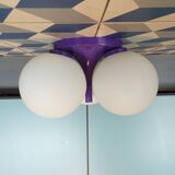 Italian ceiling light 3 lights 1970 purple