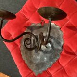 Rusty metal hanging candle holder