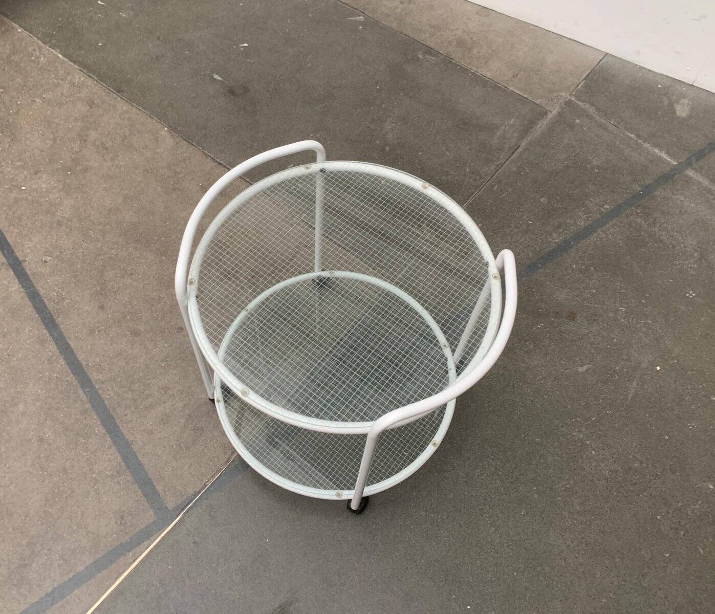 Postmodern Glass Side Table or Dessert Table