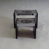 Set of 2 tiled nesting side tables